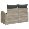 Sofa Ogrodowa z poduszką Jasnoszary 124 x 62 x 69 cm polirattan