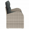 Sofa Ogrodowa z poduszką Jasnoszary 124 x 62 x 69 cm polirattan