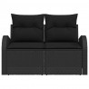 Sofa Ogrodowa z poduszką Czarny 124 x 62 x 69 cm polirattan