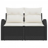Sofa Ogrodowa z poduszką Czarny 124 x 62 x 69 cm polirattan