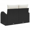 Sofa Ogrodowa z poduszką Czarny 124 x 62 x 69 cm polirattan