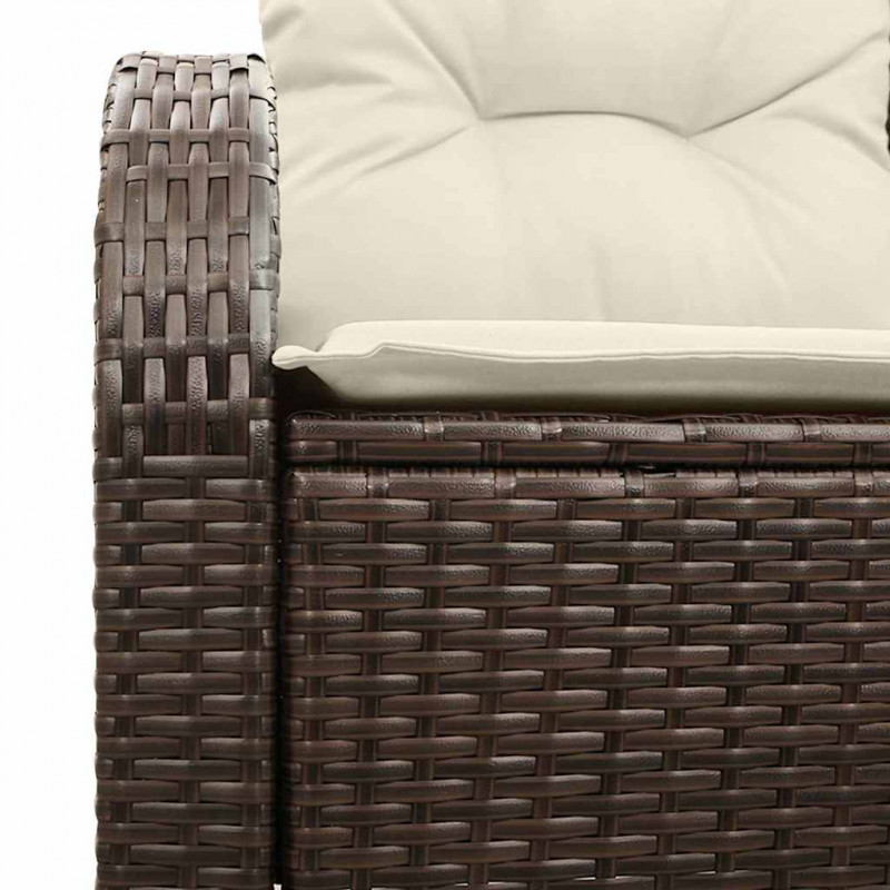 Sofa Ogrodowa z poduszką Brązowy 124 x 62 x 69 cm polirattan