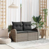 Sofa Ogrodowa z poduszką Szary 124 x 62 x 69 cm polirattan