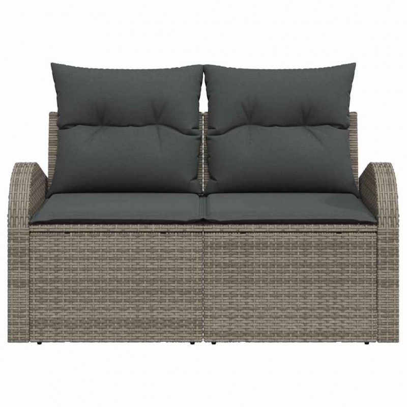 Sofa Ogrodowa z poduszką Szary 124 x 62 x 69 cm polirattan