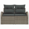 Sofa Ogrodowa z poduszką Szary 124 x 62 x 69 cm polirattan