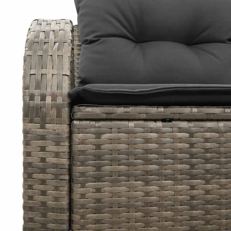Sofa Ogrodowa z poduszką Szary 124 x 62 x 69 cm polirattan