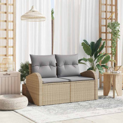 Sofa Ogrodowa z poduszką Beżowy 124 x 62 x 69 cm polirattan