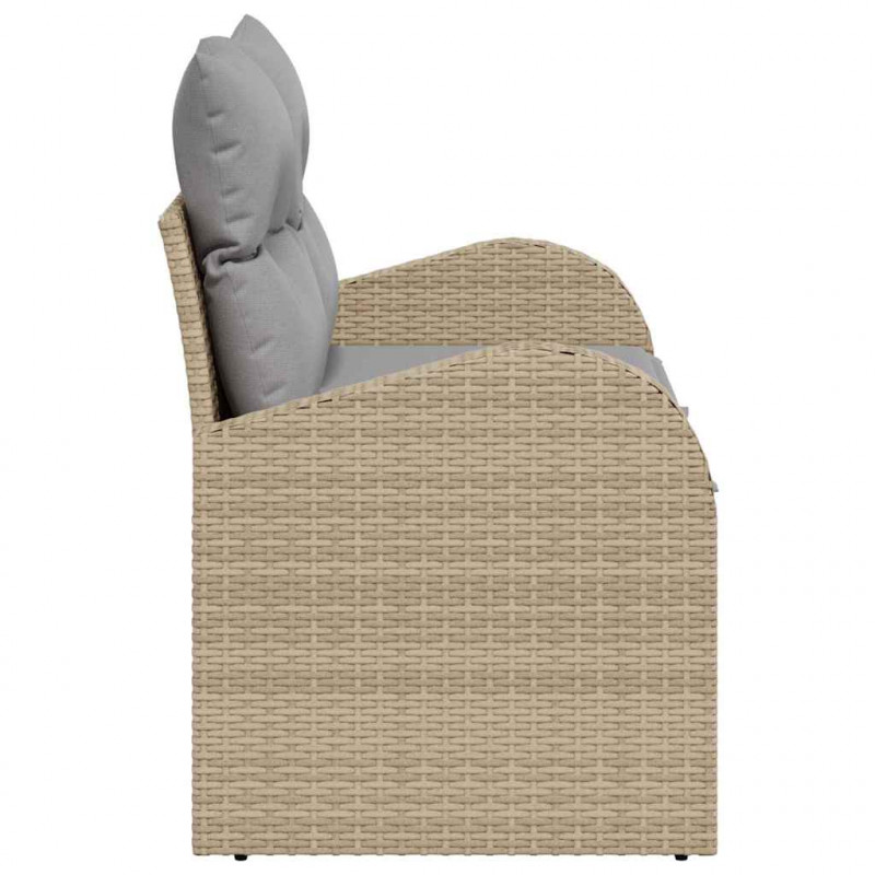 Sofa Ogrodowa z poduszką Beżowy 124 x 62 x 69 cm polirattan