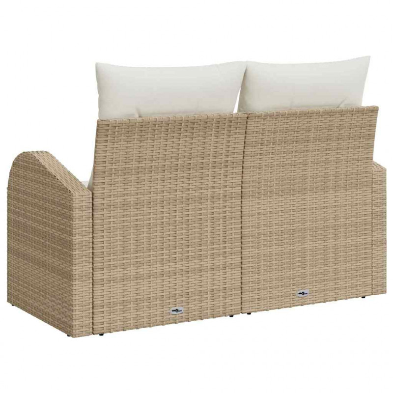 Sofa Ogrodowa z poduszką Beżowy 124 x 62 x 69 cm polirattan