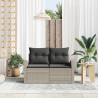 Sofa Ogrodowa z poduszką Jasnoszary 124 x 62 x 69 cm polirattan