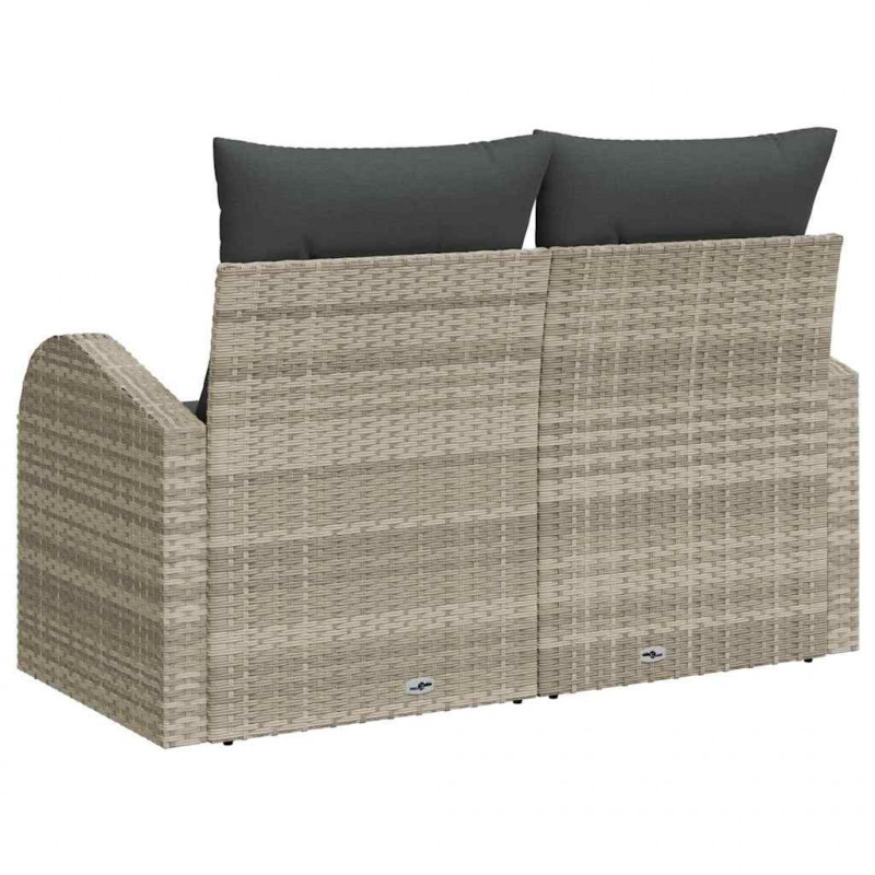 Sofa Ogrodowa z poduszką Jasnoszary 124 x 62 x 69 cm polirattan