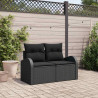 Sofa Ogrodowa z poduszką Czarny 124 x 62 x 69 cm polirattan