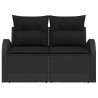 Sofa Ogrodowa z poduszką Czarny 124 x 62 x 69 cm polirattan
