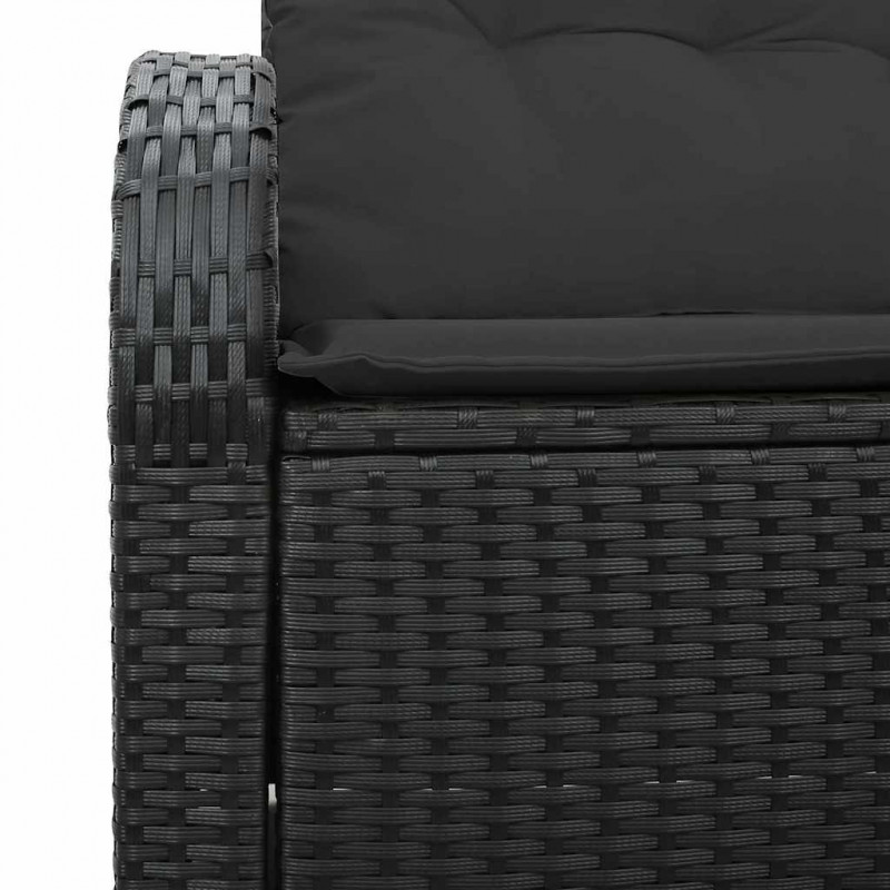 Sofa Ogrodowa z poduszką Czarny 124 x 62 x 69 cm polirattan