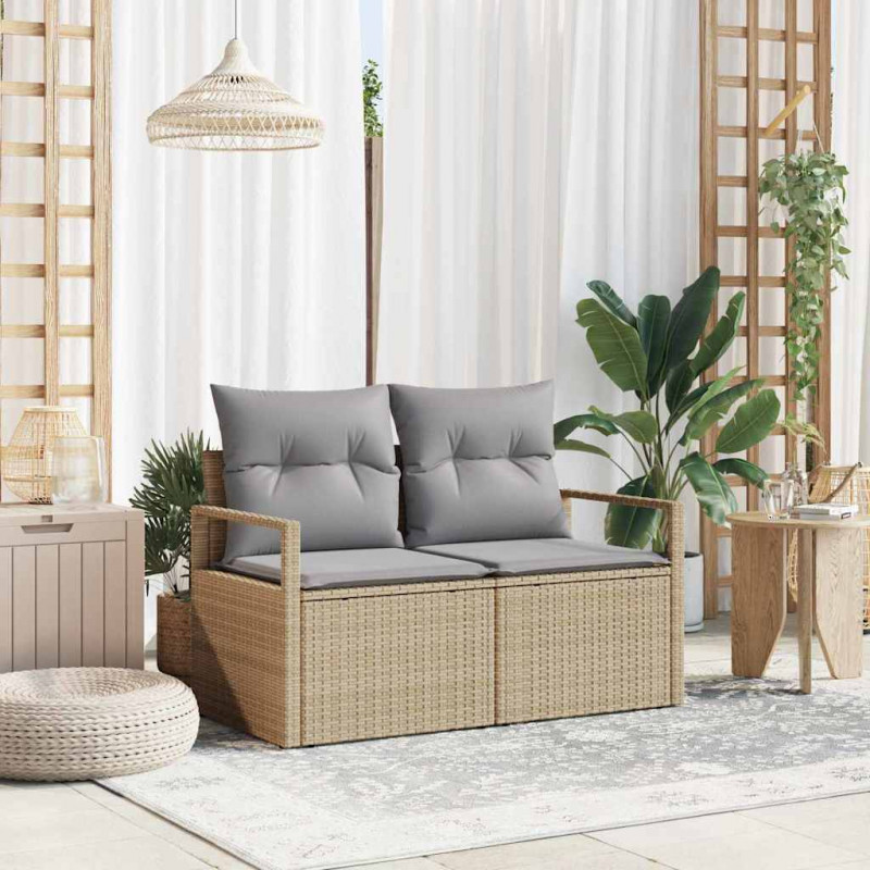 Sofa Ogrodowa z poduszką 120 x 62 x 69 cm polirattan