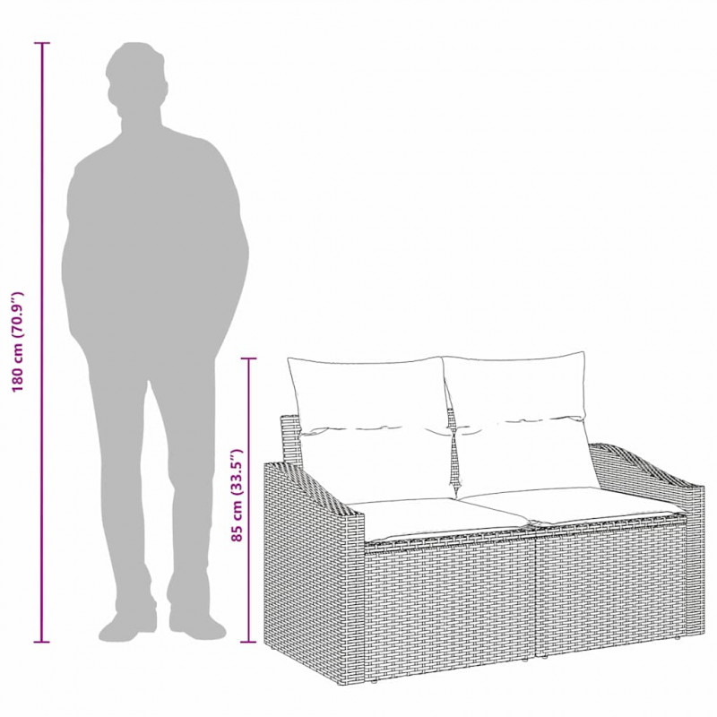 Sofa Ogrodowa z poduszką 123 x 62 x 69 cm polirattan