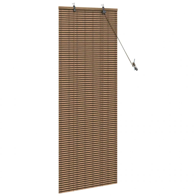 Roleta z zasłonami Brązowy 60 x 160 cm Bambus