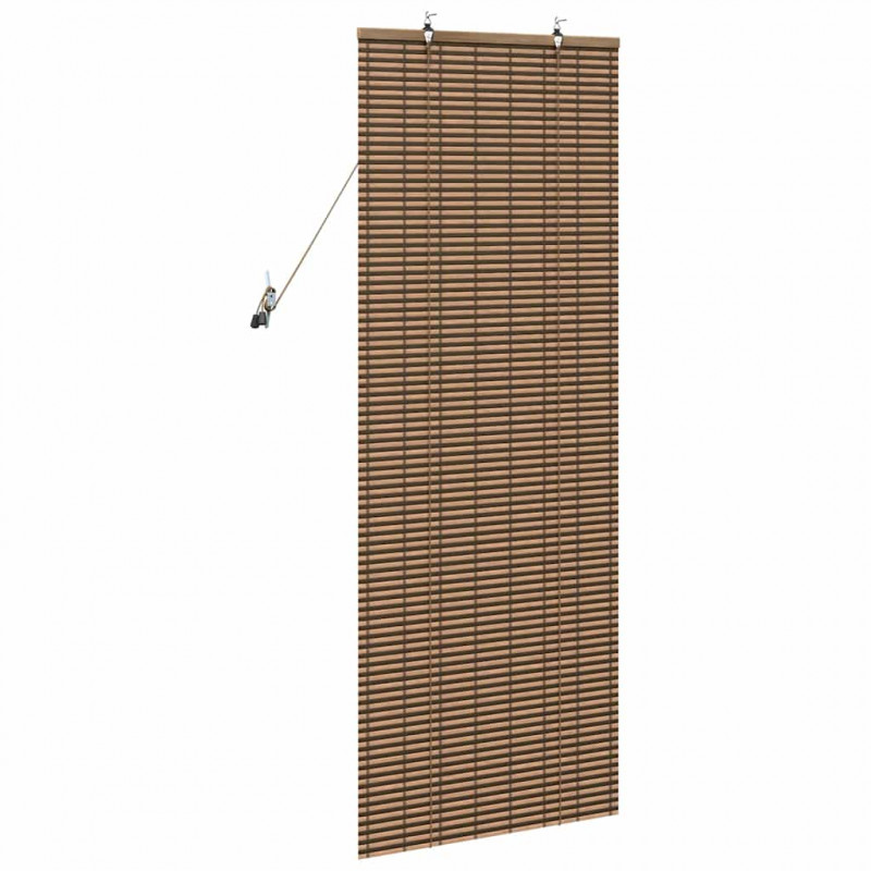 Roleta z zasłonami Brązowy 60 x 160 cm Bambus