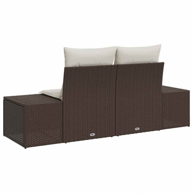 Sofa Ogrodowa z poduszką Brązowy 184 x 62 x 69 cm polirattan