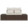 Sofa Ogrodowa z poduszką Brązowy 184 x 62 x 69 cm polirattan