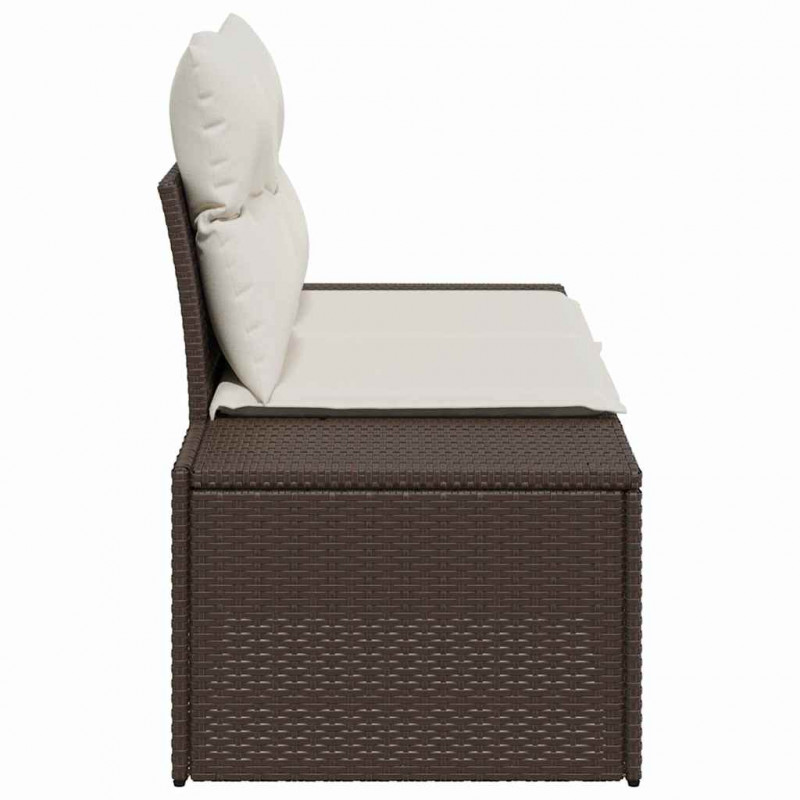 Sofa Ogrodowa z poduszką Brązowy 184 x 62 x 69 cm polirattan