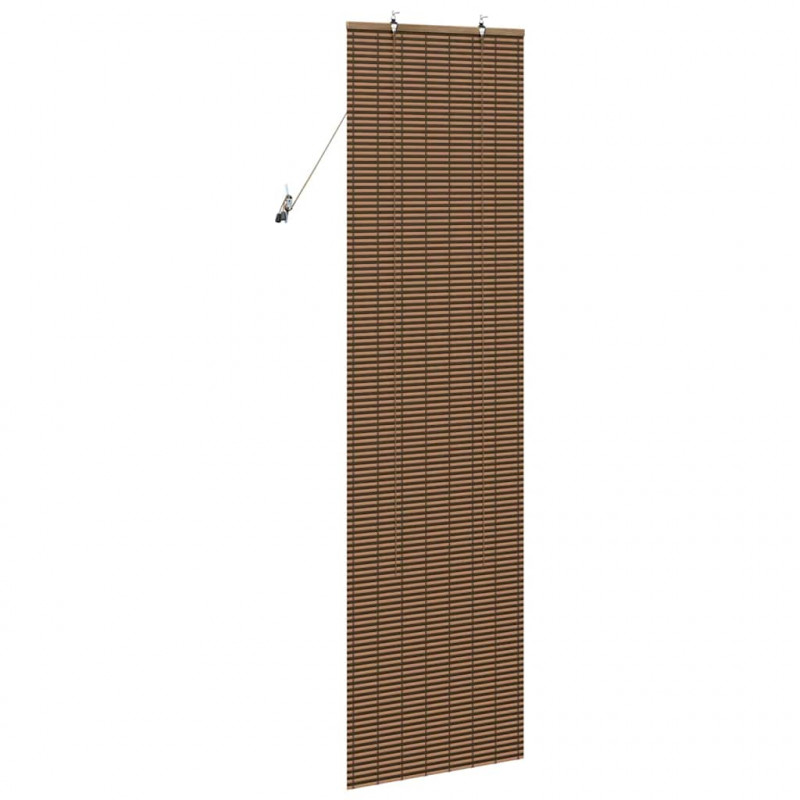 Roleta z zasłonami Brązowy 60 x 220 cm Bambus
