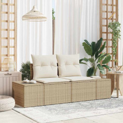 Sofa Ogrodowa z poduszką Beżowy 184 x 62 x 69 cm polirattan