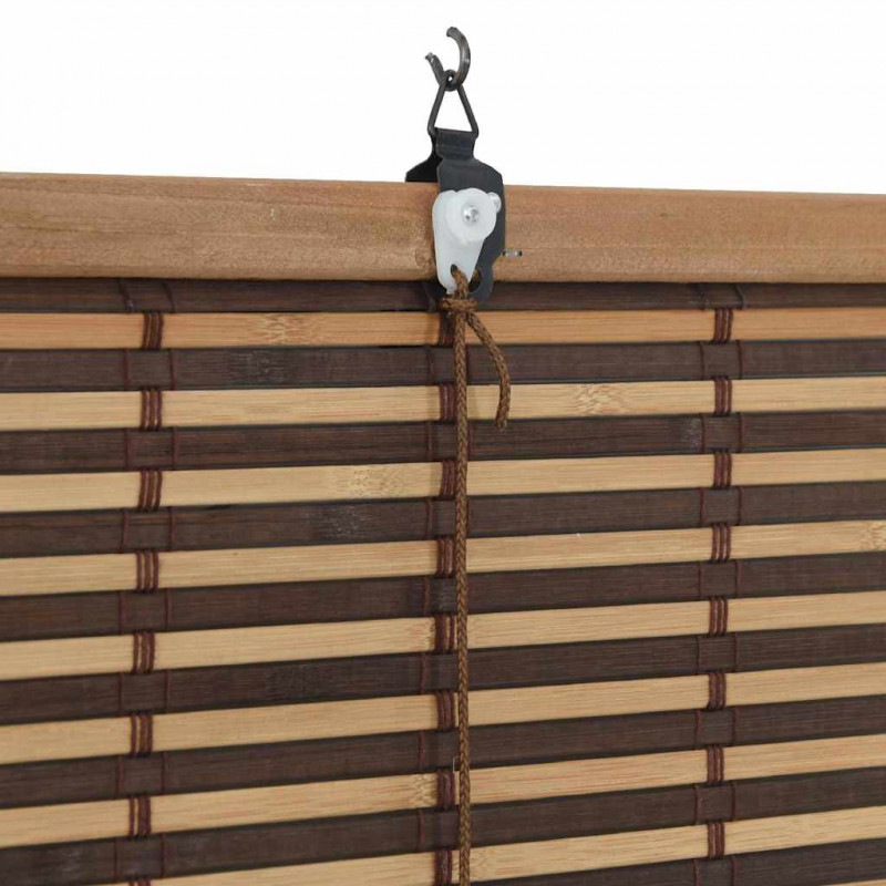 Roleta z zasłonami Brązowy 60 x 220 cm Bambus