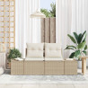 Sofa Ogrodowa z poduszką Beżowy 184 x 62 x 69 cm polirattan