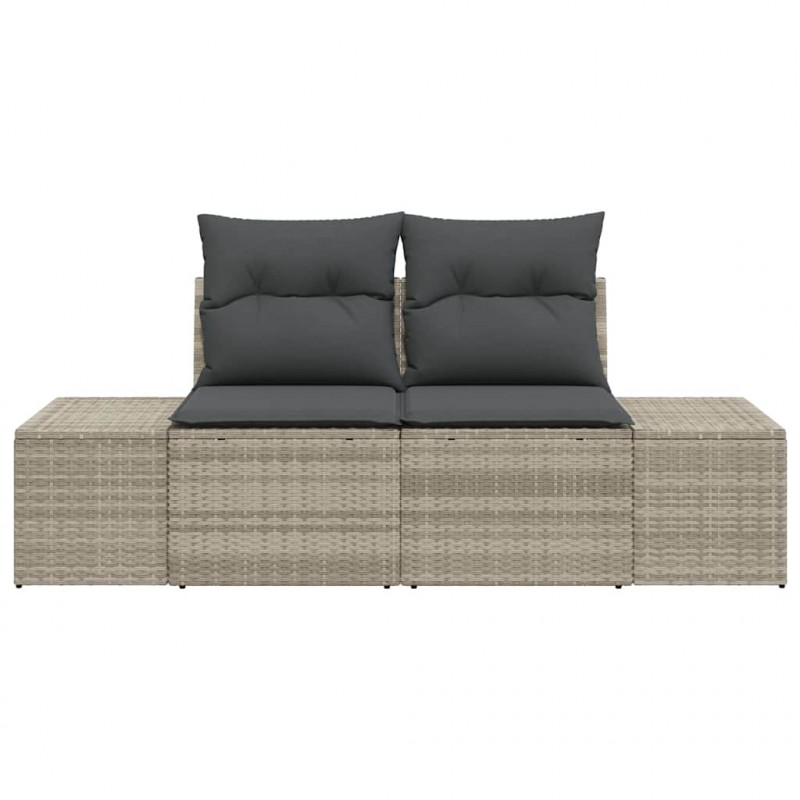 Sofa Ogrodowa z poduszką Szary 184 x 62 x 69 cm polirattan