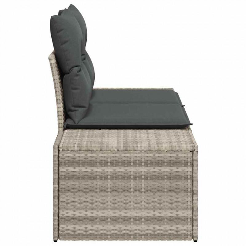 Sofa Ogrodowa z poduszką Szary 184 x 62 x 69 cm polirattan
