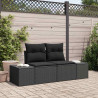 Sofa Ogrodowa z poduszką Czarny 184 x 62 x 69 cm polirattan