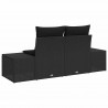 Sofa Ogrodowa z poduszką Czarny 184 x 62 x 69 cm polirattan