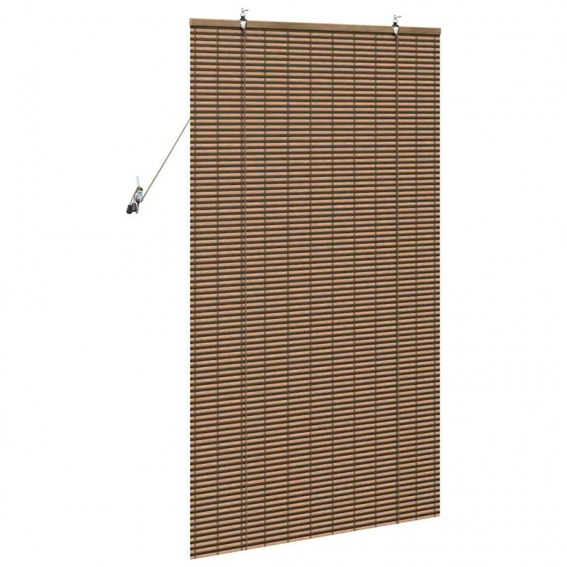 Roleta z zasłonami Brązowy 90 x 160 cm Bambus