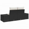 Sofa Ogrodowa z poduszką Czarny 184 x 62 x 69 cm polirattan