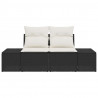 Sofa Ogrodowa z poduszką Czarny 184 x 62 x 69 cm polirattan