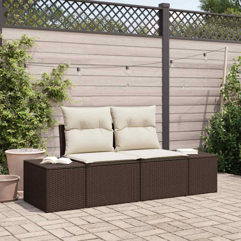 Sofa Ogrodowa z poduszką Brązowy 184 x 62 x 69 cm polirattan
