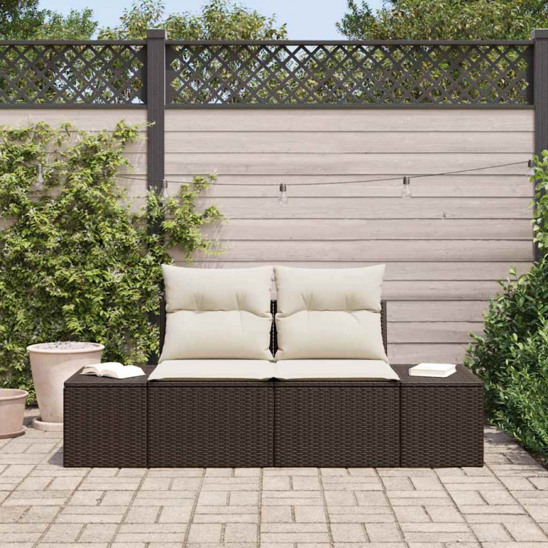 Sofa Ogrodowa z poduszką Brązowy 184 x 62 x 69 cm polirattan