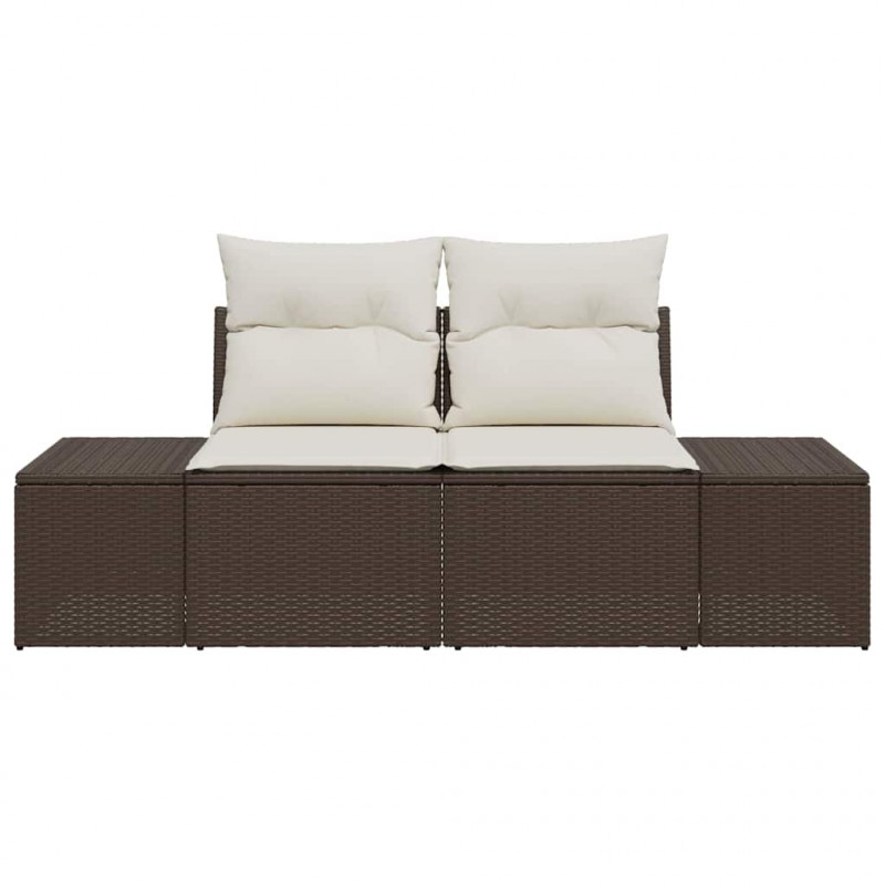 Sofa Ogrodowa z poduszką Brązowy 184 x 62 x 69 cm polirattan