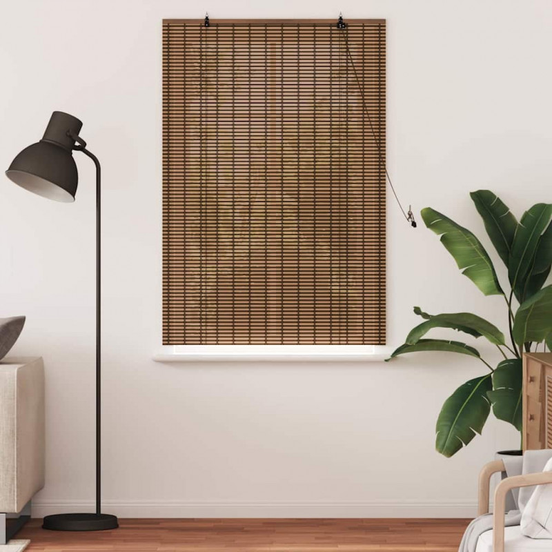 Roleta z zasłonami Brązowy 100 x 160 cm Bambus