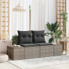 Sofa Ogrodowa z poduszką Szary 184 x 62 x 69 cm polirattan