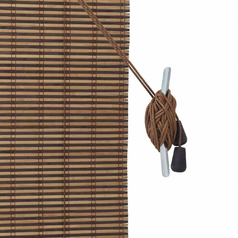 Roleta z zasłonami Brązowy 100 x 160 cm Bambus