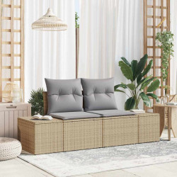 Sofa Ogrodowa z poduszką Beżowy 184 x 62 x 69 cm polirattan