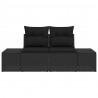 Sofa Ogrodowa z poduszką Czarny 184 x 62 x 69 cm polirattan