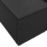 Sofa Ogrodowa z poduszką Czarny 184 x 62 x 69 cm polirattan