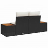 Sofa Ogrodowa Czarny 184 x 62 x 85cm polirattan