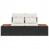 Sofa Ogrodowa Czarny 184 x 62 x 85cm polirattan