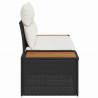Sofa Ogrodowa Czarny 184 x 62 x 85cm polirattan