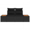 Sofa Ogrodowa Czarny 184 x 62 x 85cm polirattan