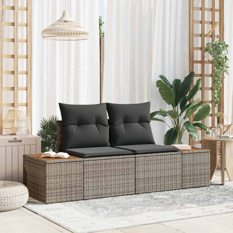 Sofa Ogrodowa Szary 184 x 62 x 85cm polirattan